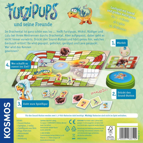 KOSMOS 686192 Kinderspiel - Furzipups und seine Freunde