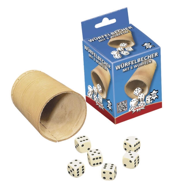 AMIGO 87052 Spielzubehör - Würfelbecher 8.4cm (6 Würfel)