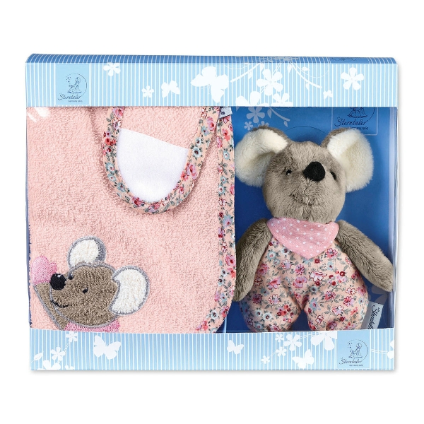 Sterntaler 9702001 Geschenk-Set - Maus Mabel in Rosa und Grau